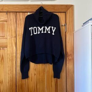 Tommy Hilfiger Blue Cowl Neck Sweater